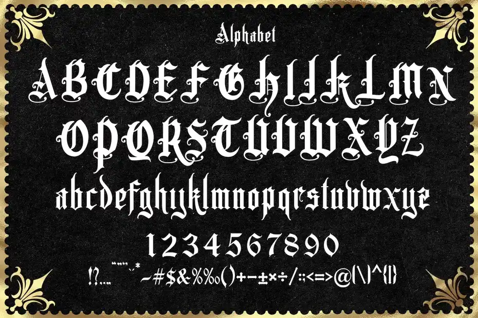 فونت انگلیسی تاتو Crowers luxury Blackletter - 1