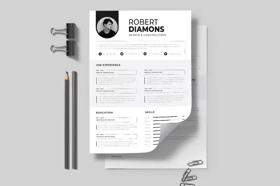 طرح وکتور رزومه CV Template - 5