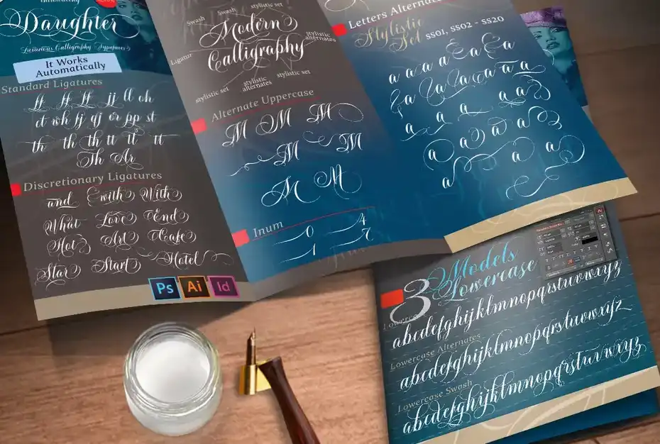 فونت انگلیسی دست نویس Daughter Script - 13
