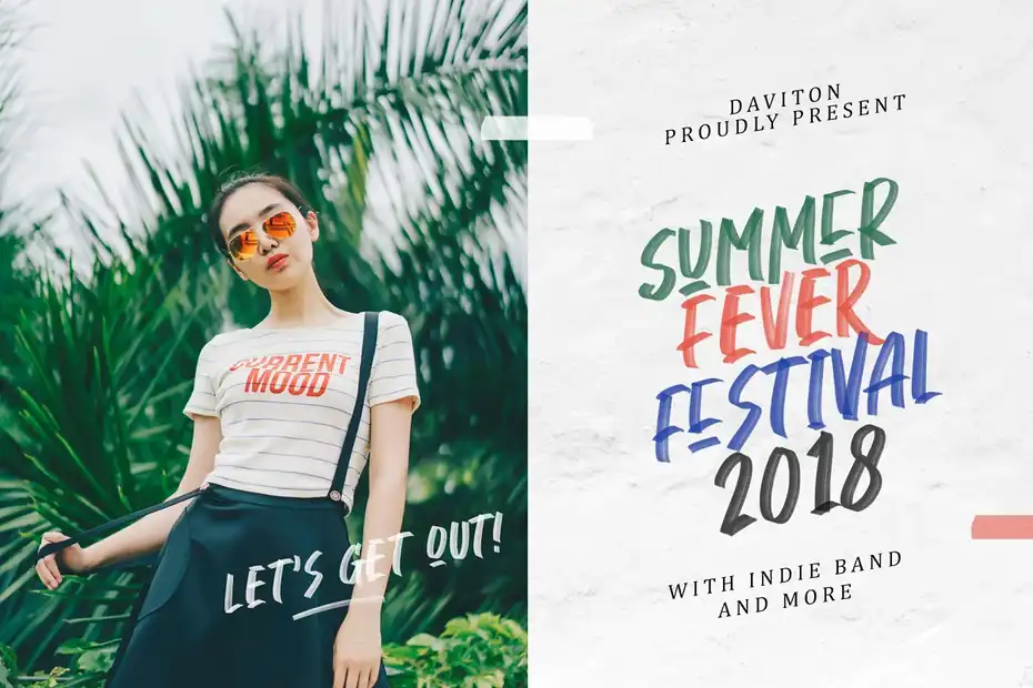 فونت انگلیسی دست نویس Daviton SVG - Freestyle Font - 9