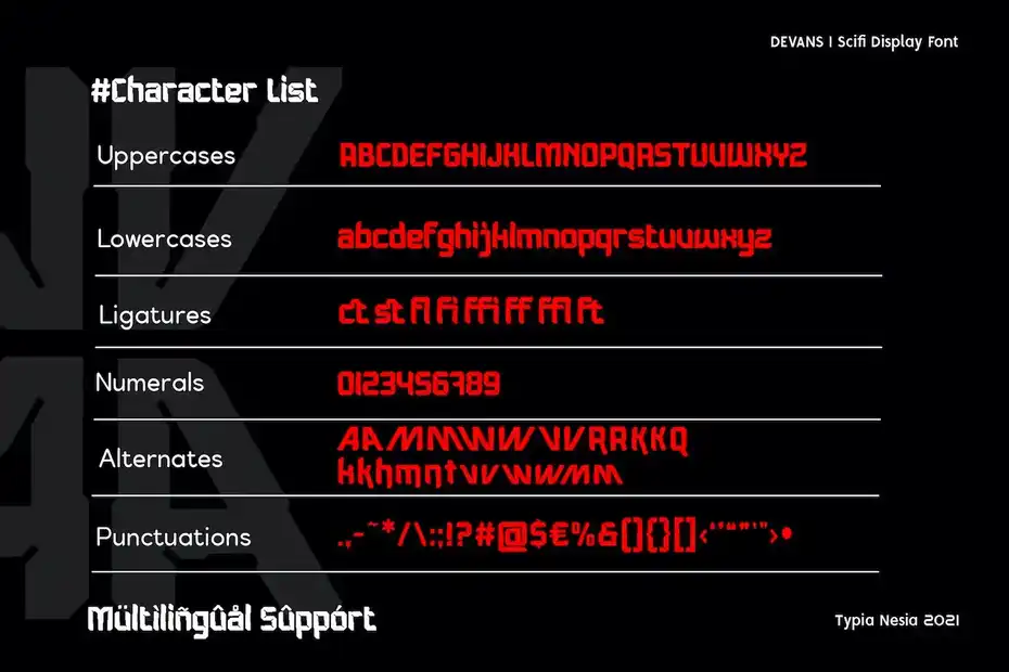 فونت انگلیسی گیمینگ Devans - Scifi Game Font - 15