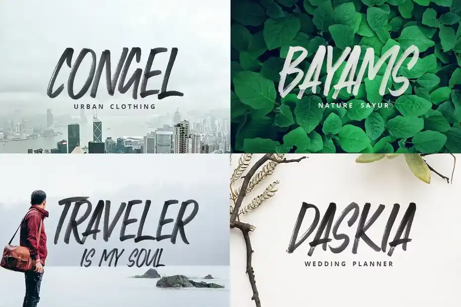 فونت انگلیسی دست نویس Faceback - SVG Brush Font - 1