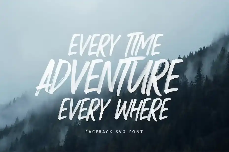 فونت انگلیسی دست نویس Faceback - SVG Brush Font - 5