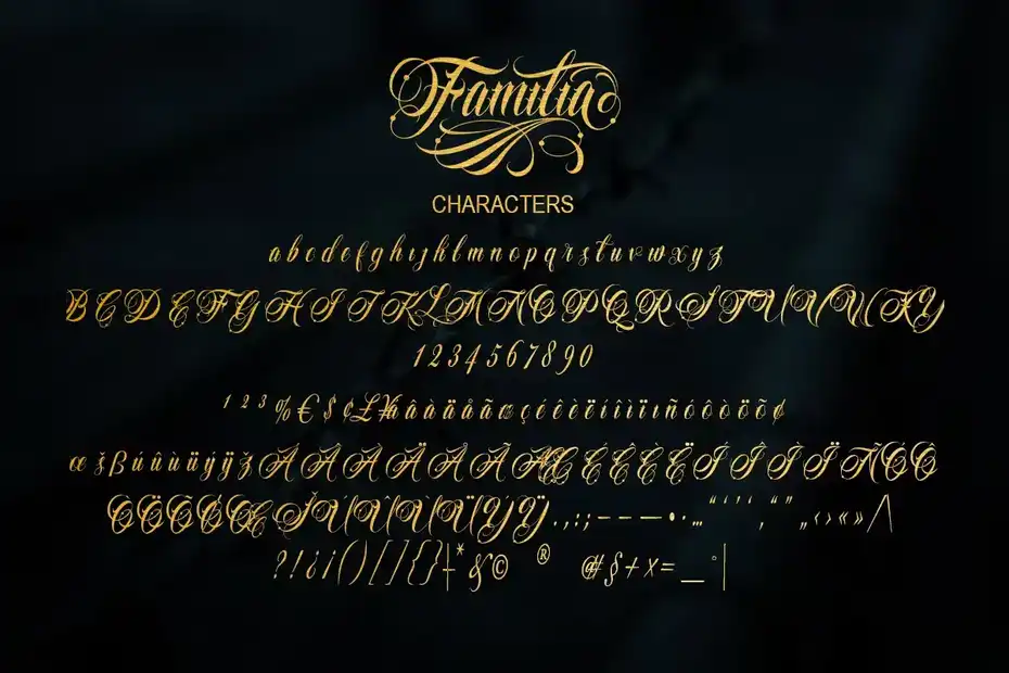 فونت انگلیسی تاتو Familia Tattoo Lettering Font - 7