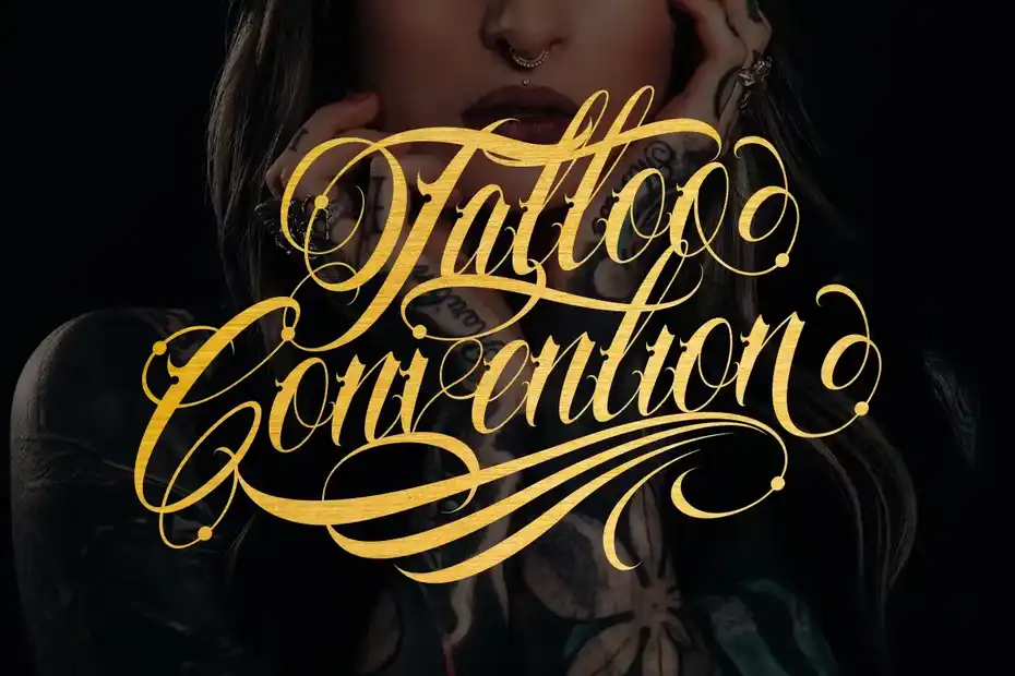 فونت انگلیسی تاتو Familia Tattoo Lettering Font - 9