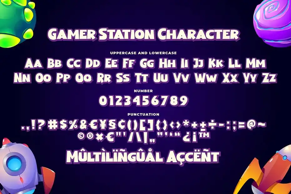 فونت انگلیسی گیمینگ Gamer Station a Playful Game Font - 9