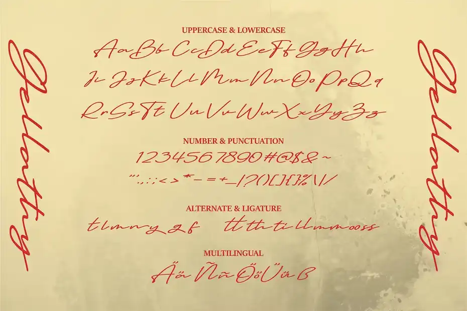 فونت انگلیسی پیوسته Gellathy | Handwritten Font - 3