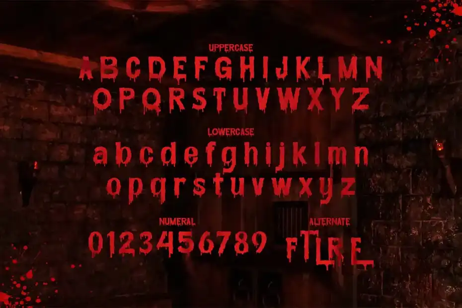 فونت انگلیسی ترسناک Grimes Blood - Scary Blood Font - 11