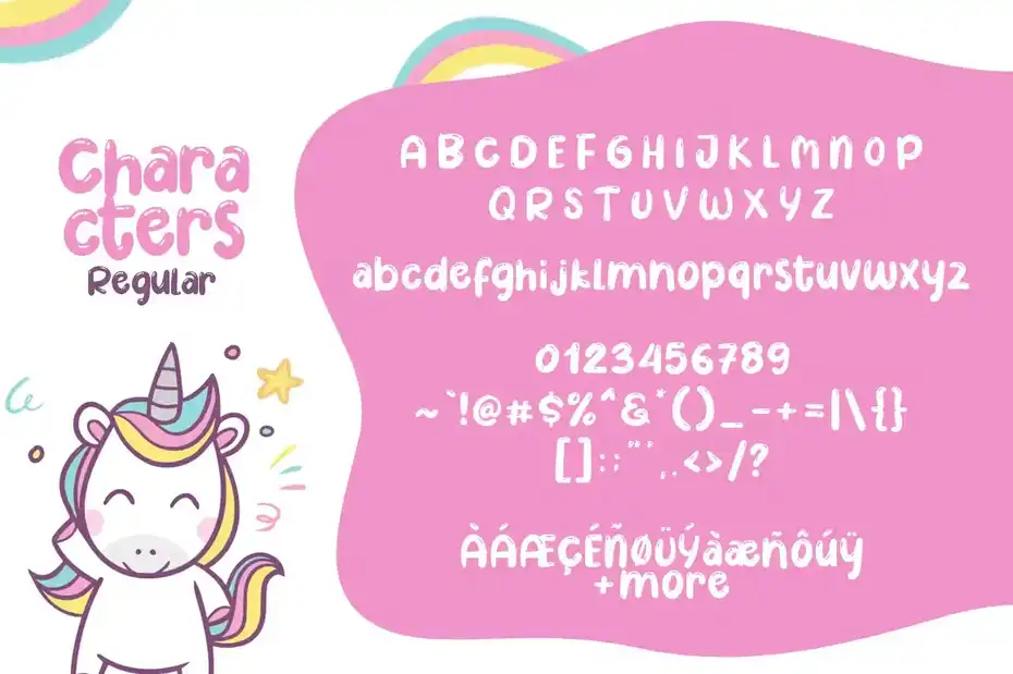 فونت انگلیسی فانتزی Hello Unicorn Font Duo - 3