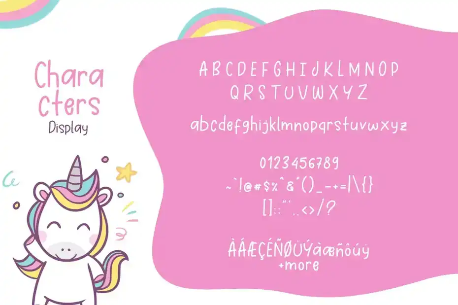 فونت انگلیسی فانتزی Hello Unicorn Font Duo - 5