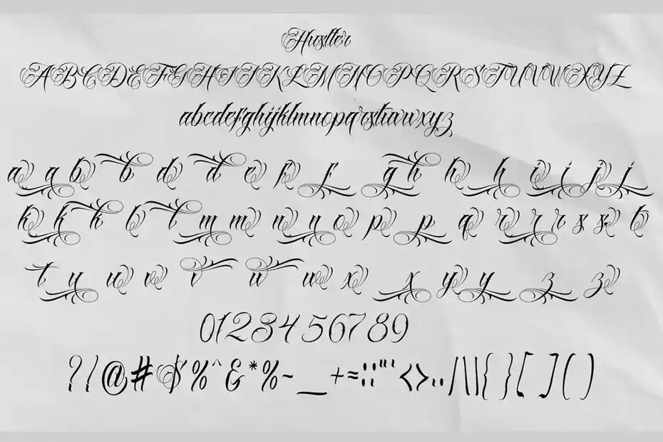 فونت انگلیسی تاتو Hustler | Tattoo Style - 8