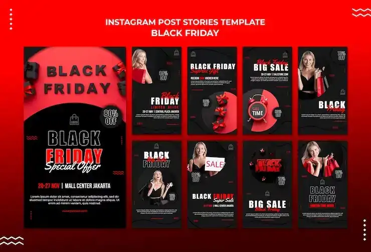 دانلود طرح لایه باز استوری اینستاگرام بلک فرایدی Instagram stories collection for black friday sale - 2 طرح لایه باز استوری اینستاگرام بلک فرایدی Instagram stories collection for black friday sale - 1