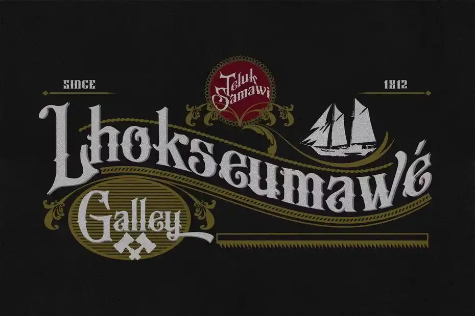 فونت انگلیسی تاتو Justile - Blackletter - 19
