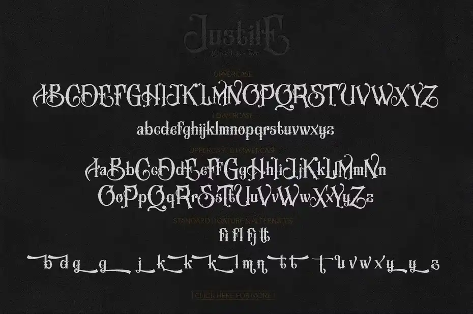 فونت انگلیسی تاتو Justile - Blackletter - 21