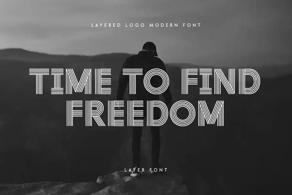 فونت انگلیسی لوگو Layer - Layered Logo Modern Font - 29