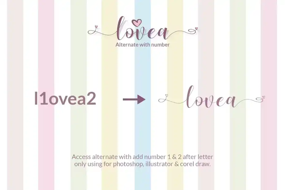 دانلود فونت انگلیسی دست نویس Lovea Script - 10 فونت انگلیسی دست نویس Lovea Script - 9