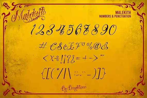 فونت انگلیسی تاتو Malekith - Tattoo font - 3
