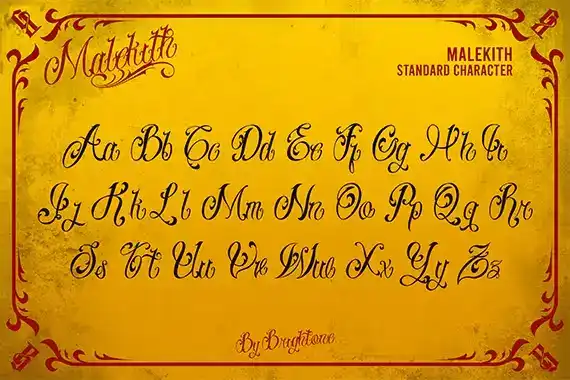 فونت انگلیسی تاتو Malekith - Tattoo font - 7