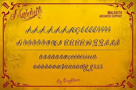 فونت انگلیسی تاتو Malekith - Tattoo font - 11