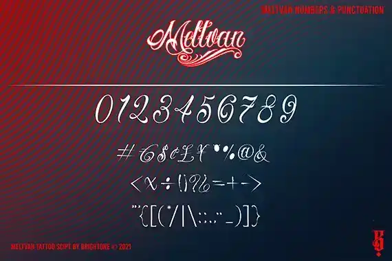 فونت انگلیسی تاتو Meltvan - Tattoo Lettering - 11