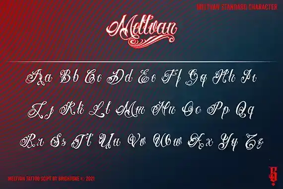 فونت انگلیسی تاتو Meltvan - Tattoo Lettering - 13