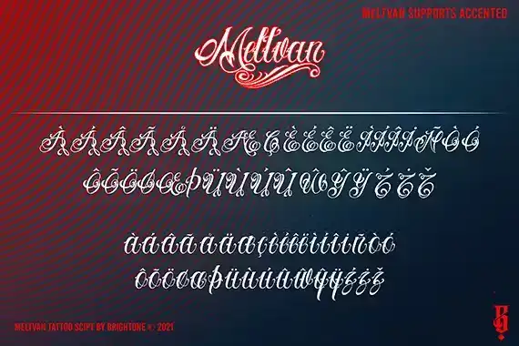 فونت انگلیسی تاتو Meltvan - Tattoo Lettering - 15