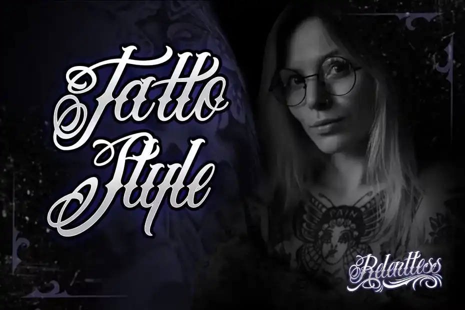 فونت انگلیسی تاتو Relentless - Tattoo Script - 3