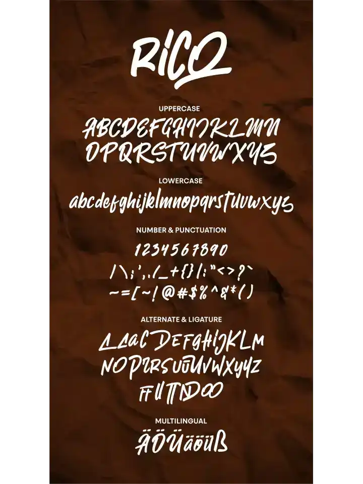 فونت انگلیسی دست نویس Rico - Display Script - 9