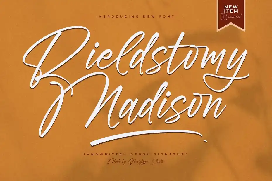 فونت انگلیسی به سبک امضا Rieldstomy Madison Handwritten Brush Signature - 13