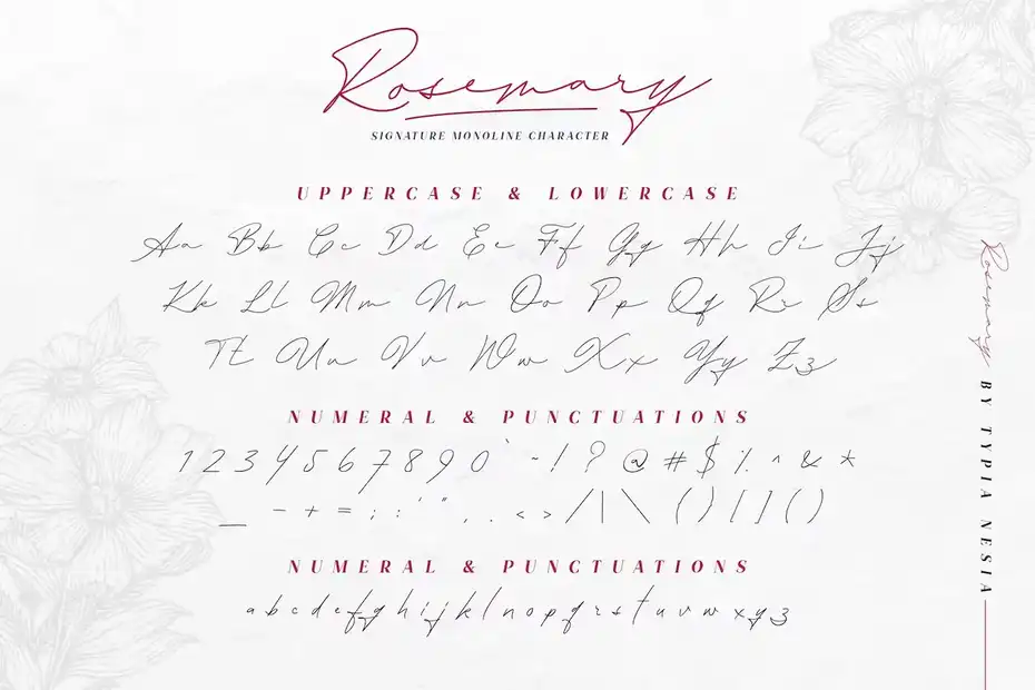 فونت انگلیسی به سبک امضا Rosemary Signature - 24