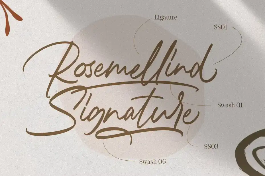 فونت انگلیسی به سبک امضا Rosemellind Signature - 9