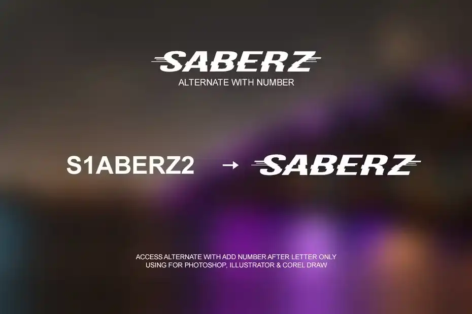 دانلود فونت انگلیسی گرافیکی Saberz Font - 2 فونت انگلیسی گرافیکی Saberz Font - 1