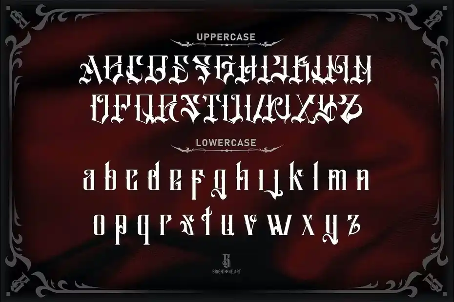 فونت انگلیسی تاتو Salliery - Blackletter Tattoo Font - 3
