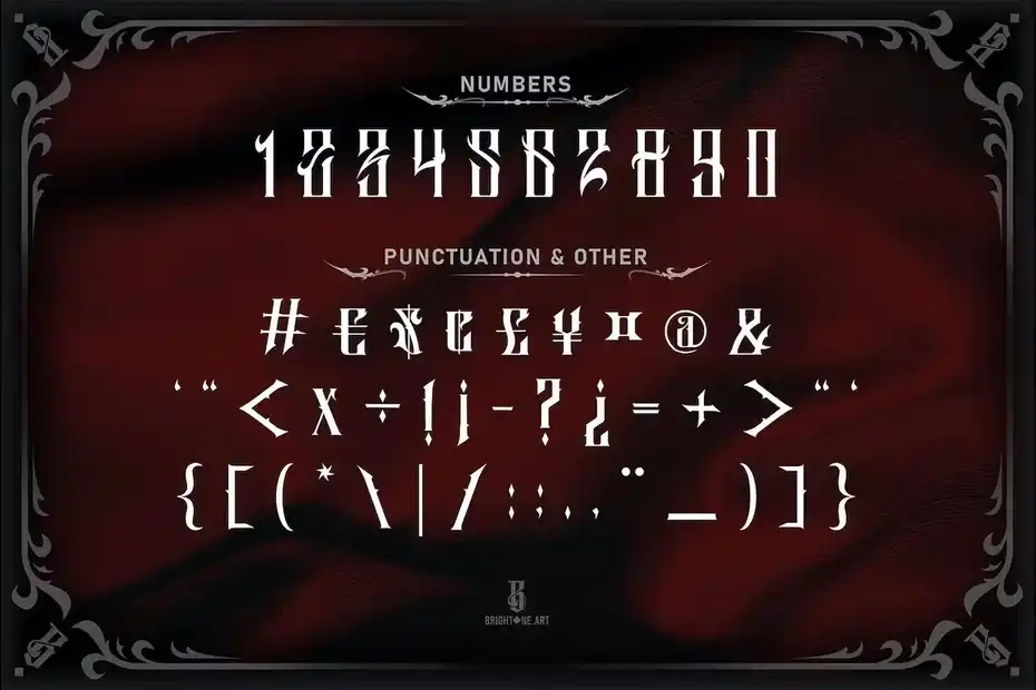فونت انگلیسی تاتو Salliery - Blackletter Tattoo Font - 5