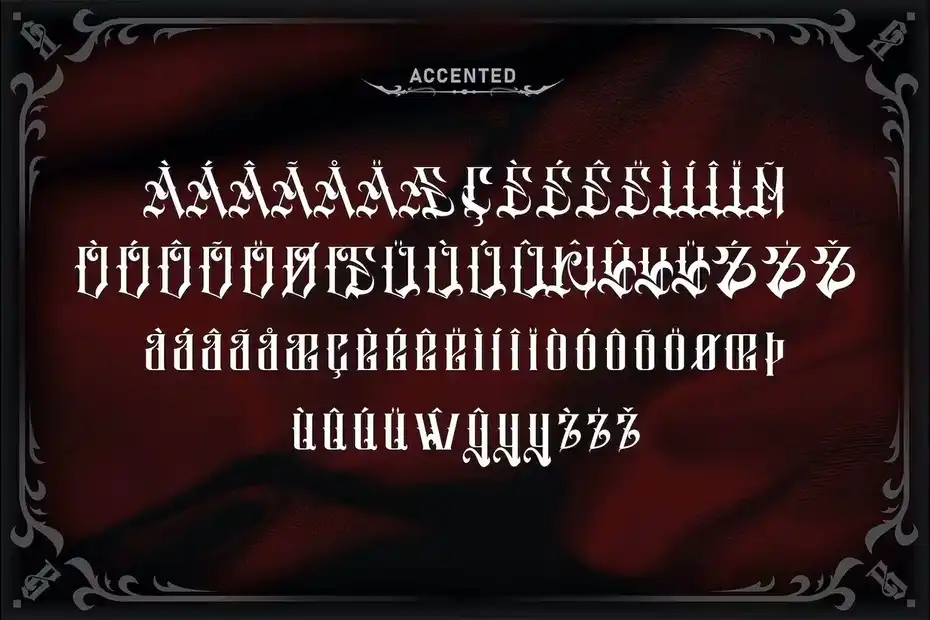 فونت انگلیسی تاتو Salliery - Blackletter Tattoo Font - 9