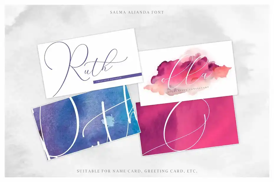 فونت انگلیسی پیوسته Salma Alianda - Elegant Font Script - 9