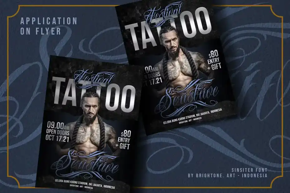 فونت انگلیسی تاتو Sinister - Tattoo Style - 1