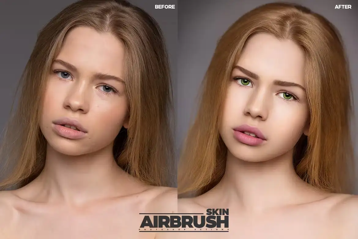 اکشن فتوشاپ روتوش پوست Skin AirBrush Photoshop Actions - 8