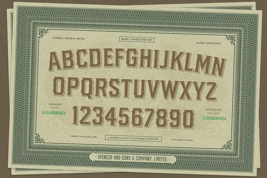 فونت انگلیسی کلاسیک National Currency Font Bundle - 3