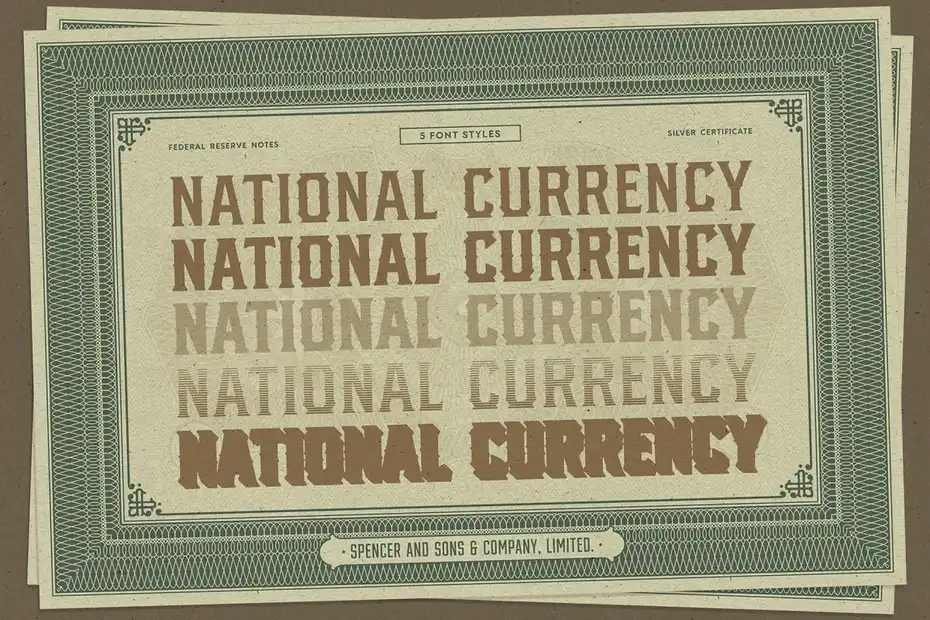 فونت انگلیسی کلاسیک National Currency Font Bundle - 5