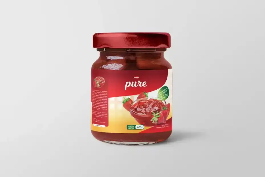 دانلود وکتور لیبل شیشه مربای توت فرنگی Strawberry Jam Sticker Label Design - 2 وکتور لیبل شیشه مربای توت فرنگی - 1