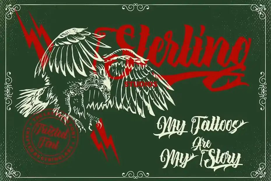 فونت انگلیسی تاتو The Lastring - Tattoo Script Font - 13