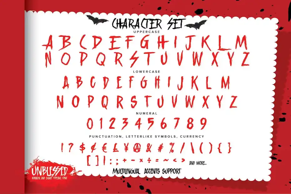فونت انگلیسی ترسناک Unblessed - Horror And Scary Typeface Font - 3