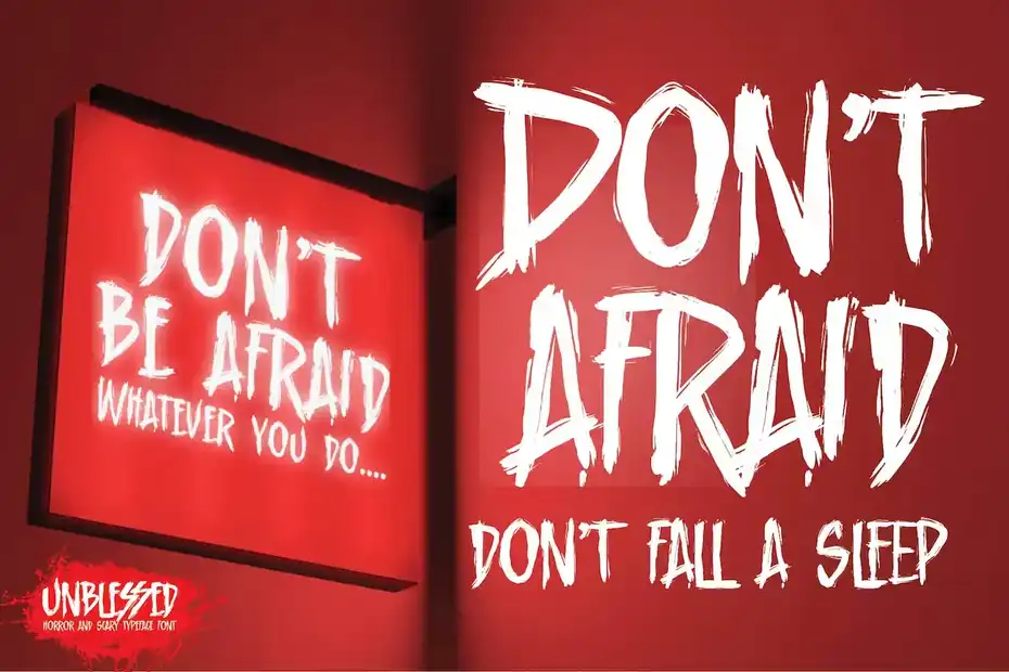 فونت انگلیسی ترسناک Unblessed - Horror And Scary Typeface Font - 5