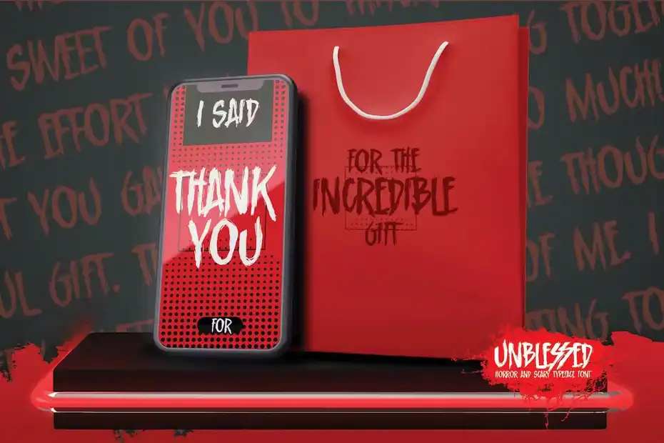 فونت انگلیسی ترسناک Unblessed - Horror And Scary Typeface Font - 9