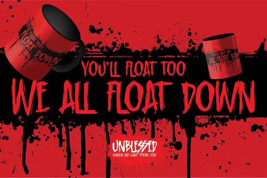 فونت انگلیسی ترسناک Unblessed - Horror And Scary Typeface Font - 11