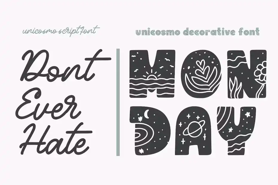 فونت انگلیسی طرح دار Unicosmo Decorative Sans Font Duo - 7