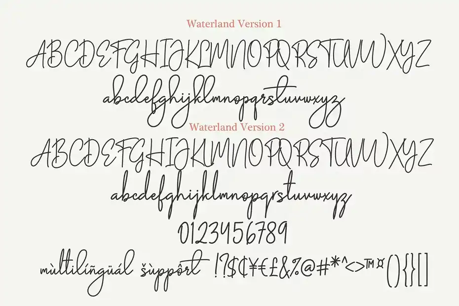 فونت انگلیسی به سبک امضا Waterland Signature - 9