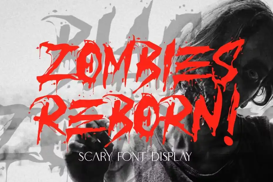 فونت انگلیسی ترسناک Zombies Reborn - 7