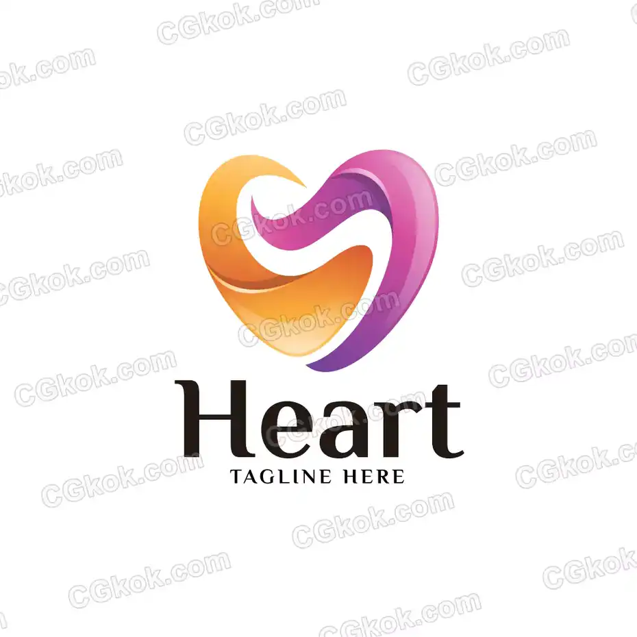 لوگو قلب انتزاعی رنگارنگ - 1
